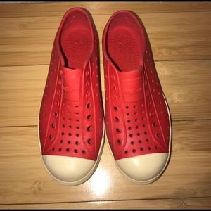 Bright Red Native shoes for kids